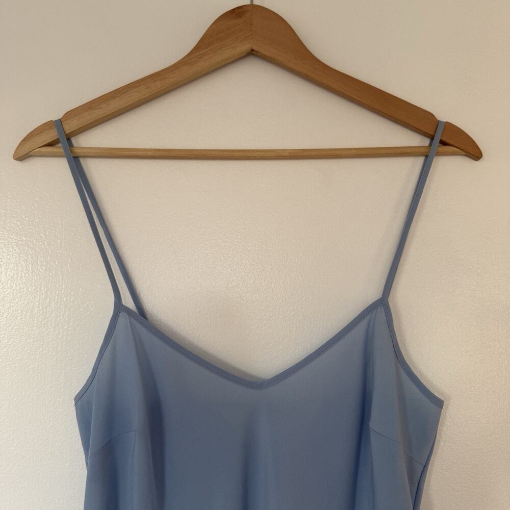 Veronica Beard Dusty Blue V Neck Mini Slip Dress A Line Size XS Vacation Summer - Picture 2 of 7
